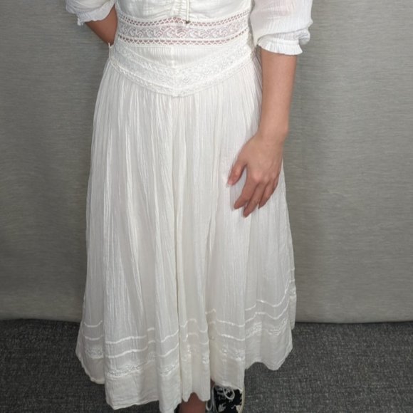 Free People white lace embroidered Dress - Picture 7 of 11